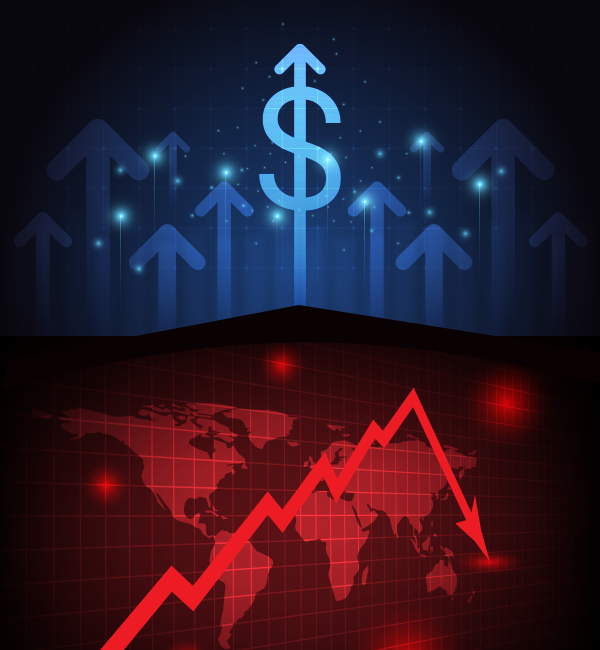 Stocks fall, dollar climbs amid fragile market sentiment  