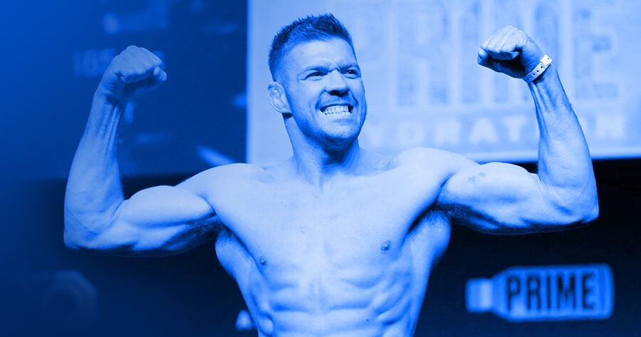 Dricus Du Plessis. This image shows South African UFC Fighter Dricus Du Plessis winning a fight.