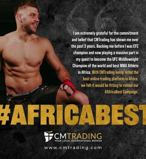 Trading guidance - this image shows South African Fighter Dricus du Plessis as CMTrading brand ambassador.