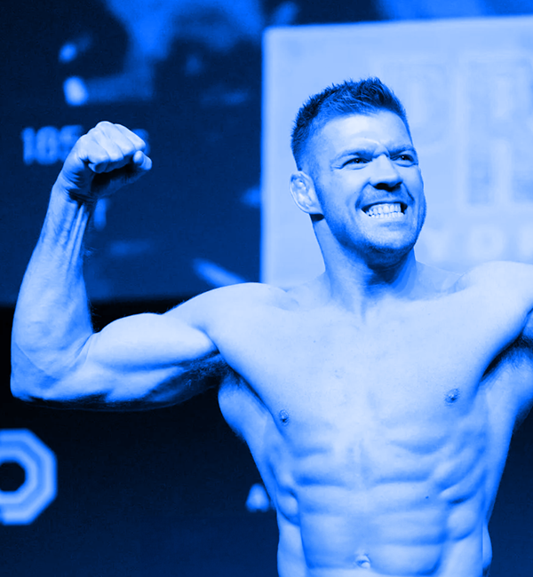 Dricus Du Plessis. This image shows South African UFC Fighter Dricus Du Plessis winning a fight